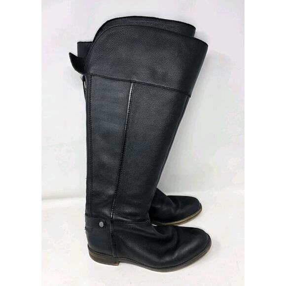 Franco Sarto Women's Christine Black Knee High Boots Size 8 M Wide Calf Leather - Picture 2 of 12